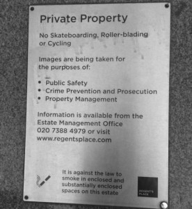 Private property, Regent's Place (London)